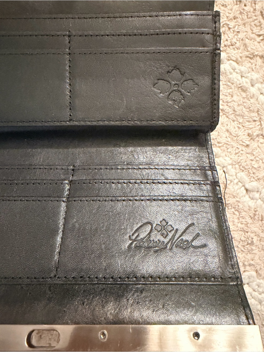 Patricia Nash Black Embossed Floral Frame Clutch - Picture 4 of 5